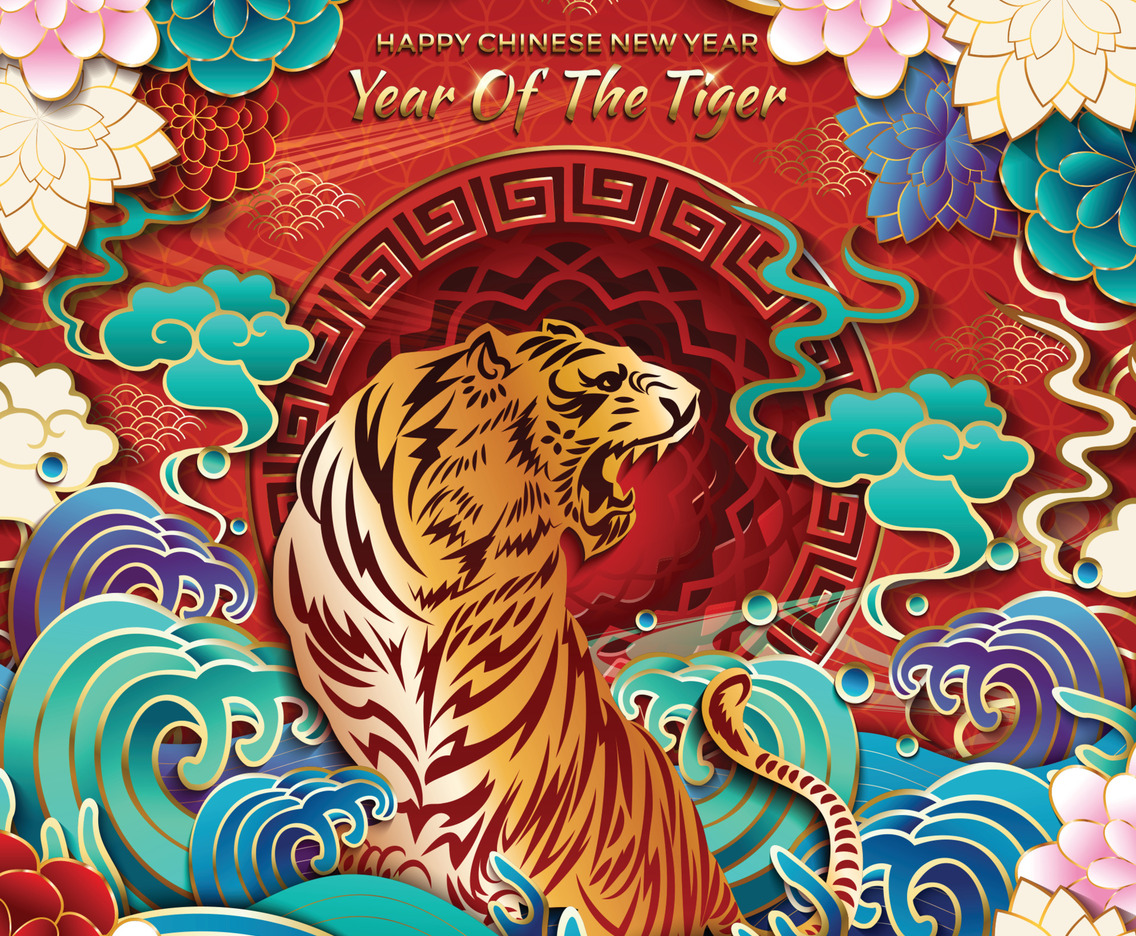 Happy Chinese New Year with Year Of Tiger Concept