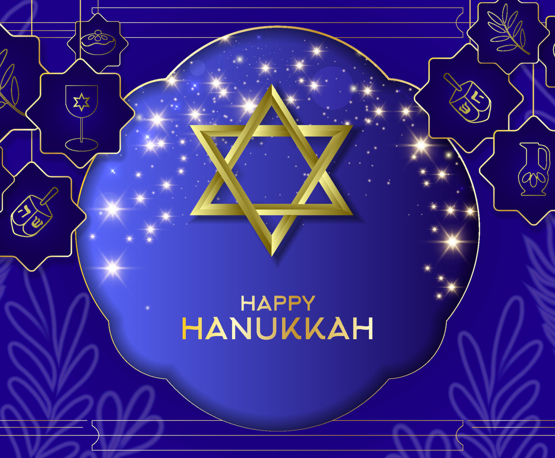 David Star with Hanukkah Background