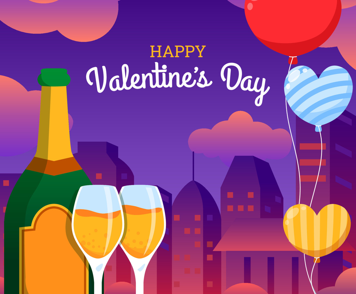 Champagne on Valentine's Day Dinner