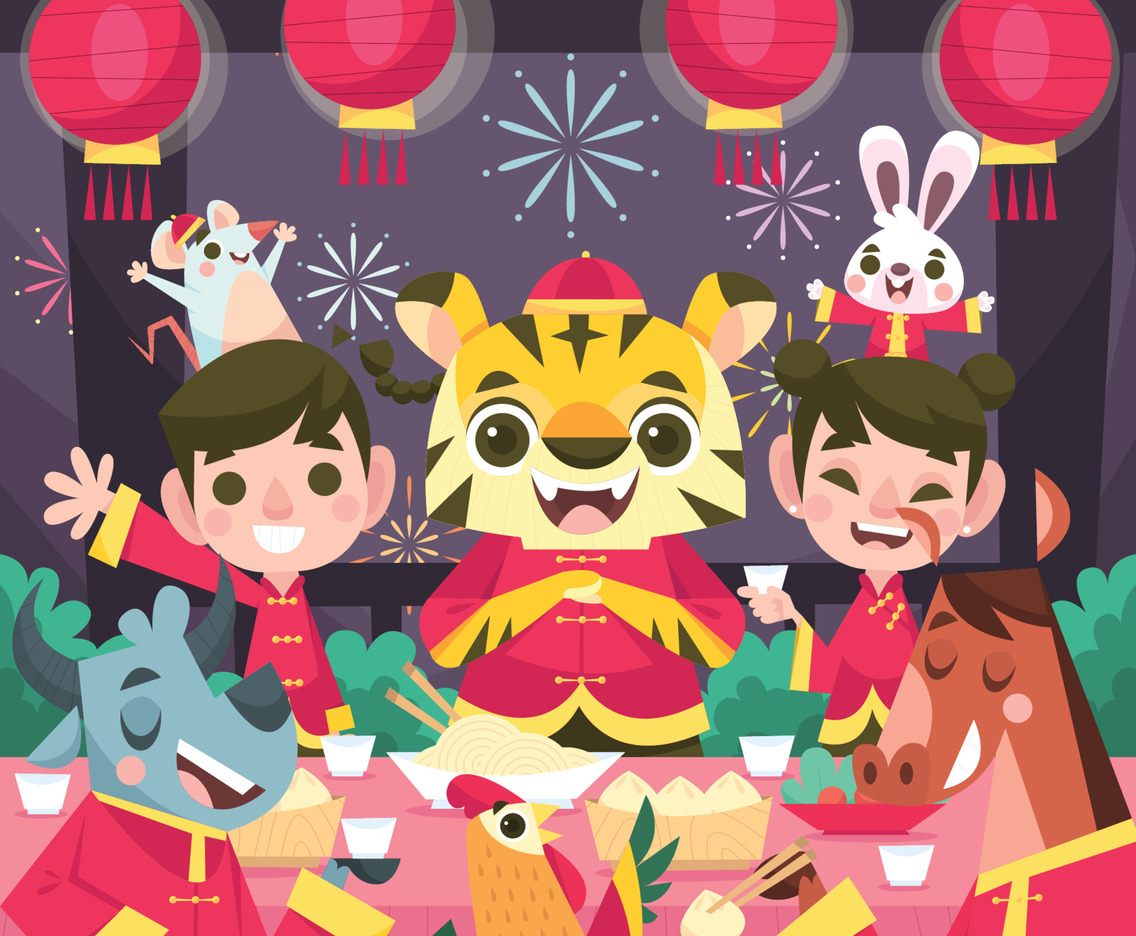 Friends Celebrating the Year of the Tiger