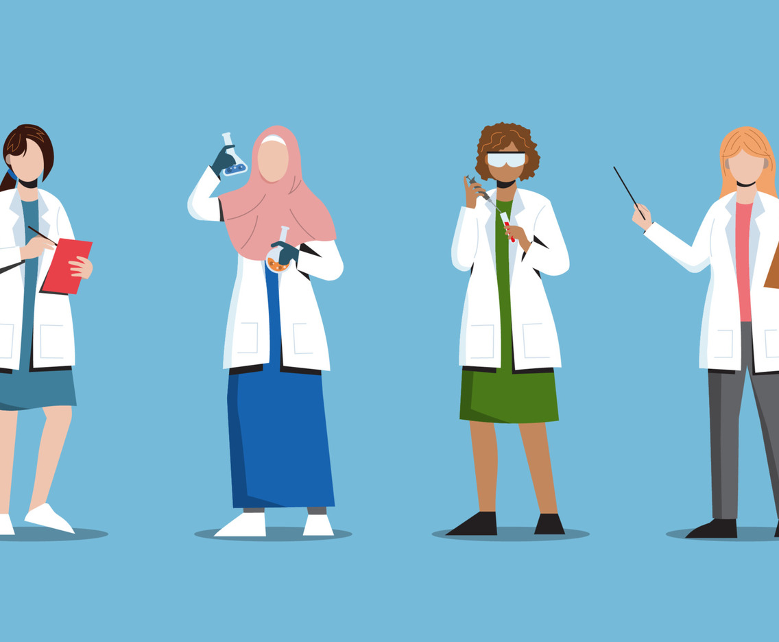 Various Women Scientist Character Collection