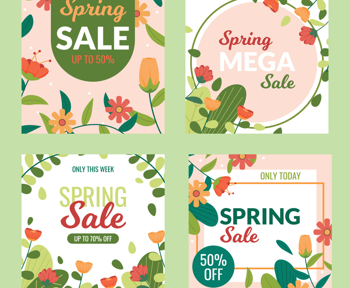 Spring Sale Social Media Post Template