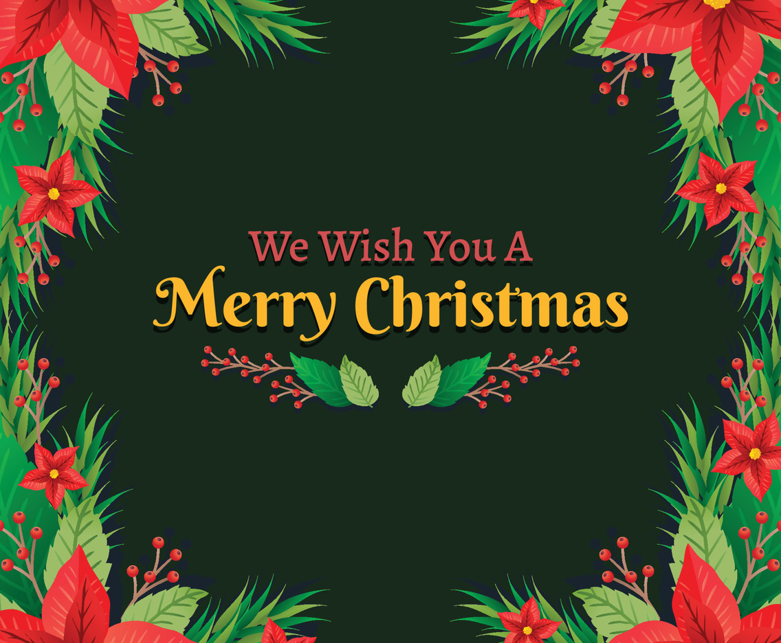 Christmas Floral Wreath Background