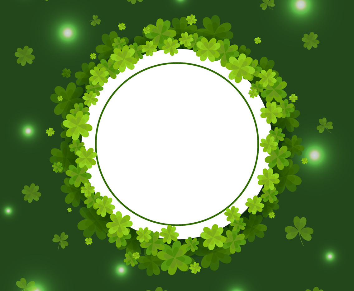 Paper on Shamrock Leaves Background