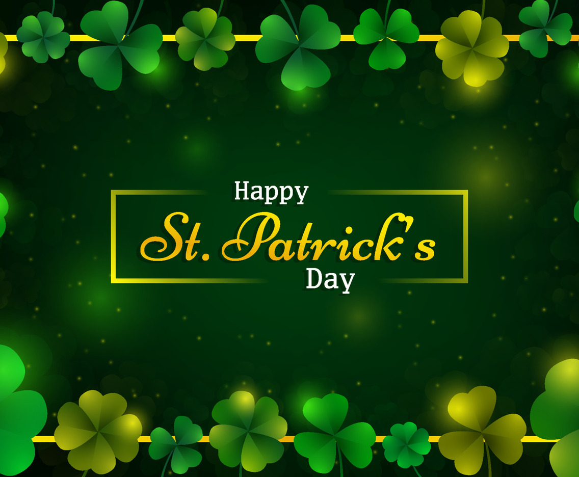 Clover Background with Green and Gold Color