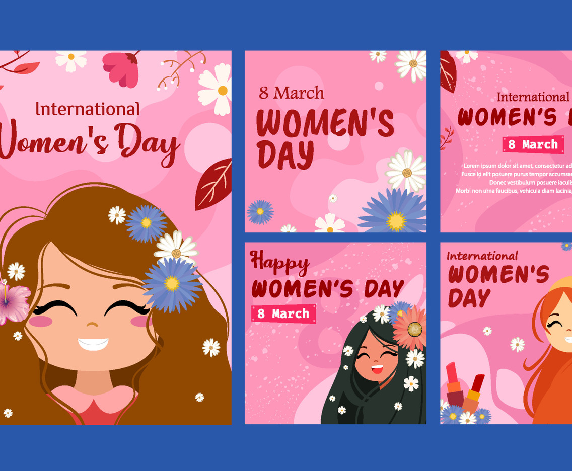 International Women's Day Poster with Flower