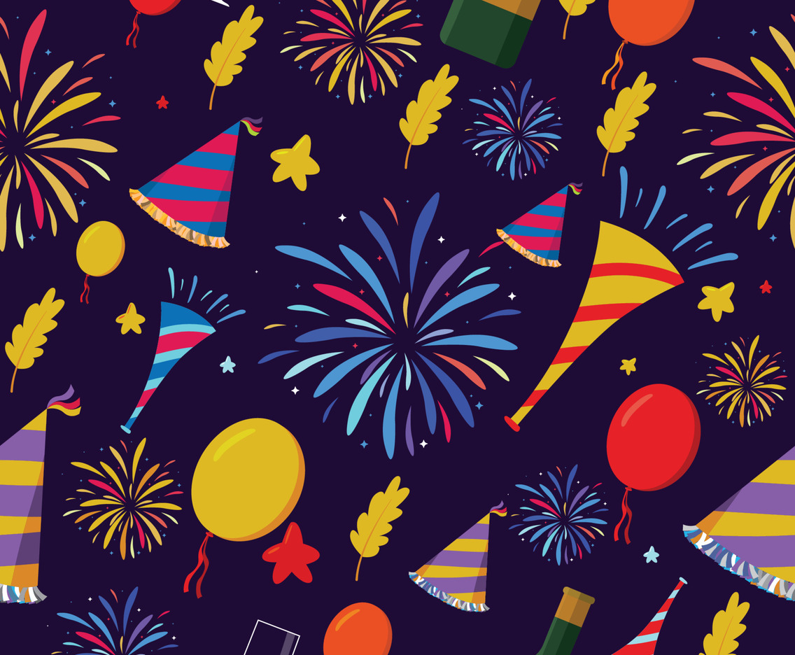 New Year Seamless Pattern Concept