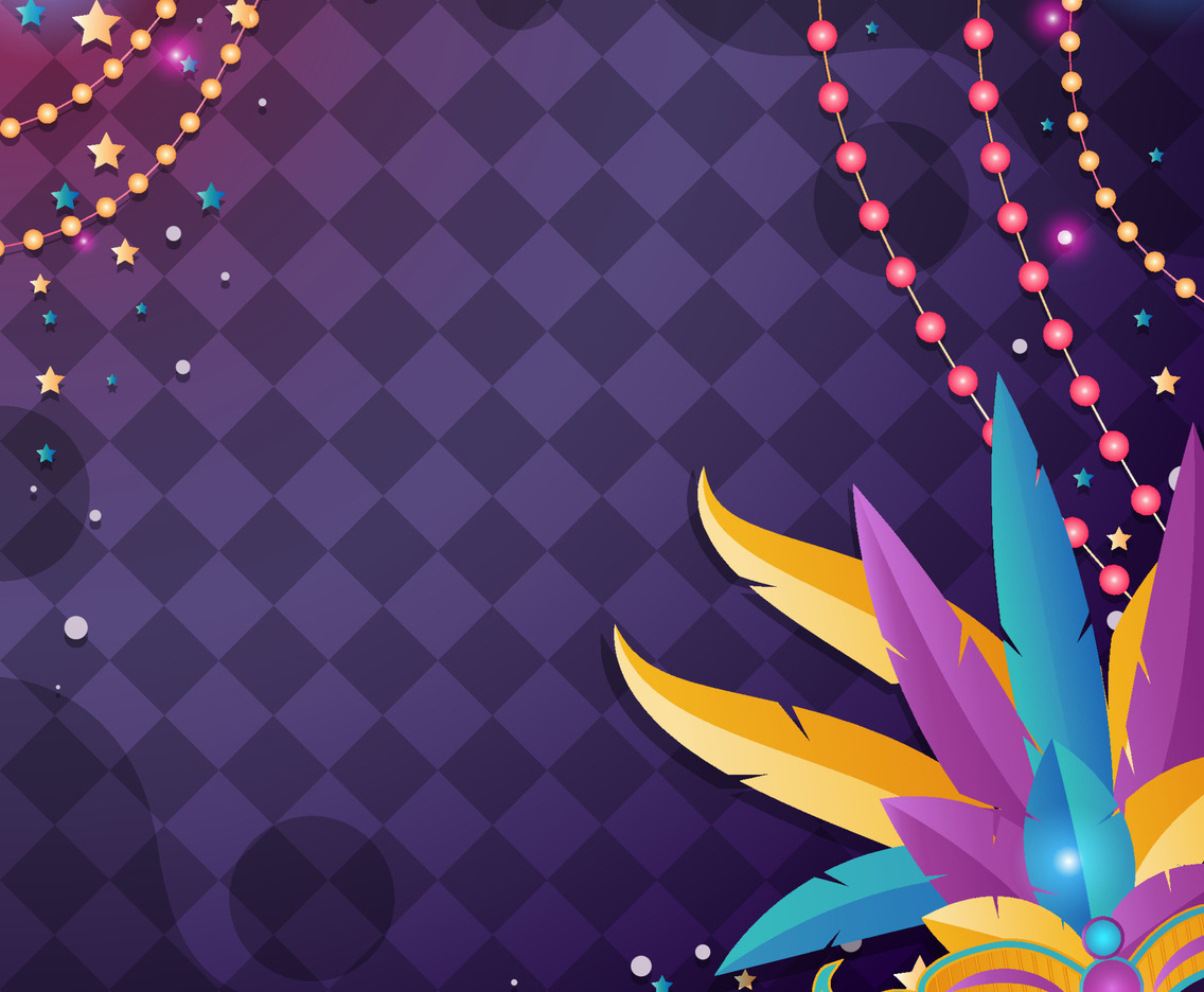 Mardi Gras with Mask Ornament Background