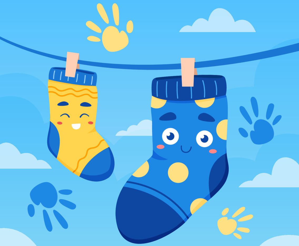 World Down Syndrome Day Poster with Socks Character