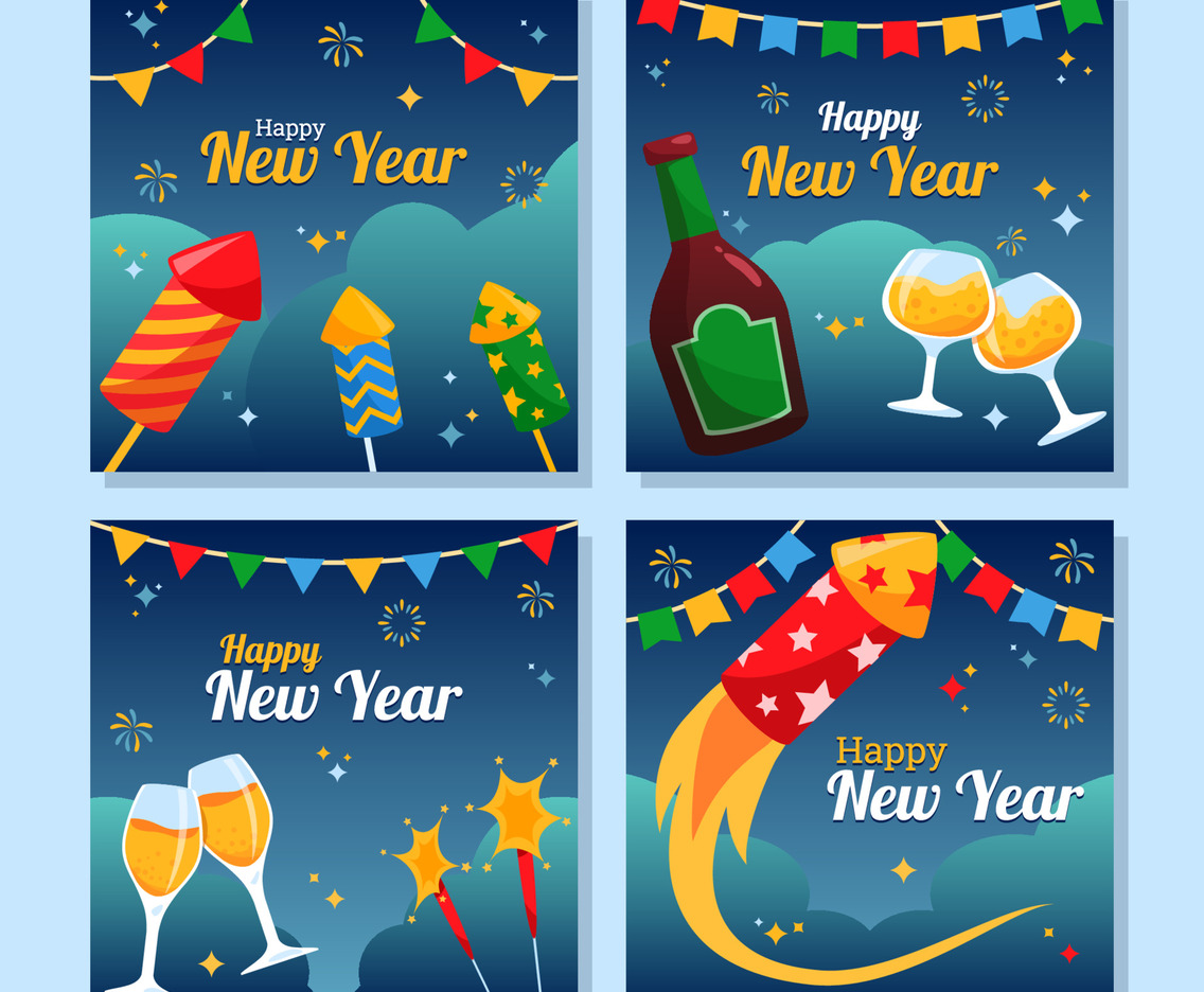 New Year Festivity Social Media Posts