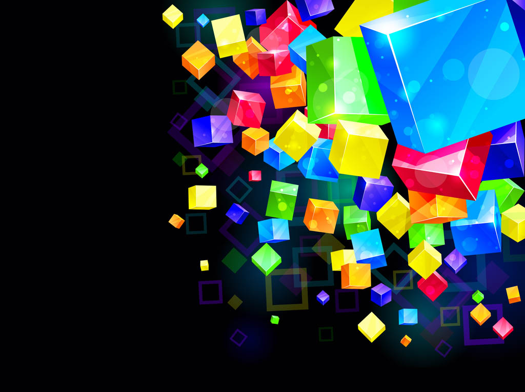 Colorful Cubes Background