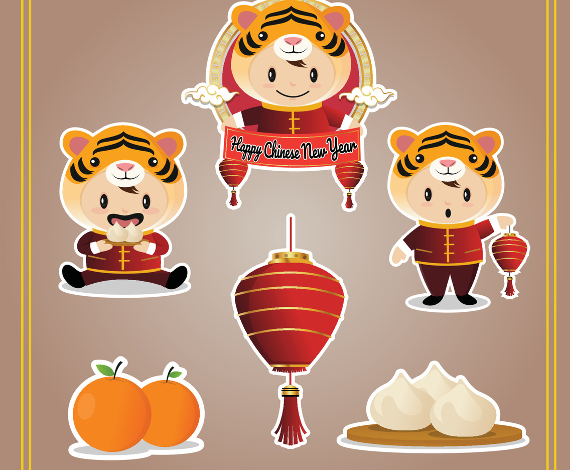 Chinese New Year of Tiger Stickers