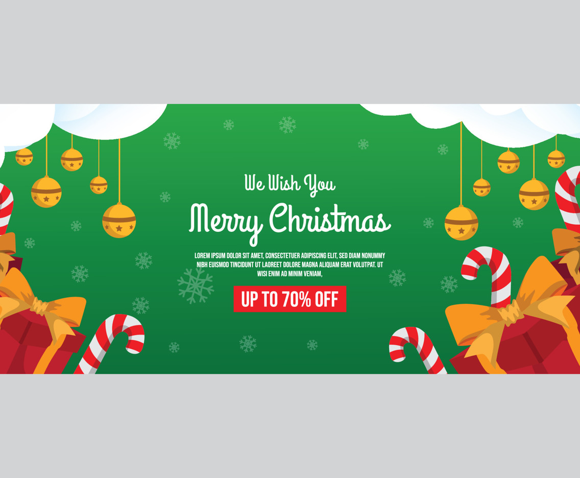 New Year Banner Christmas Sale Template