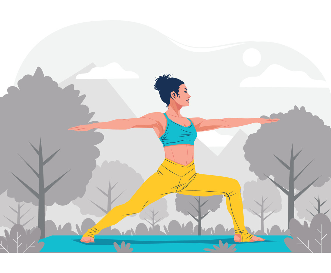 Healthy Life Concept with a Woman Practicing Yoga Posture in The Park
