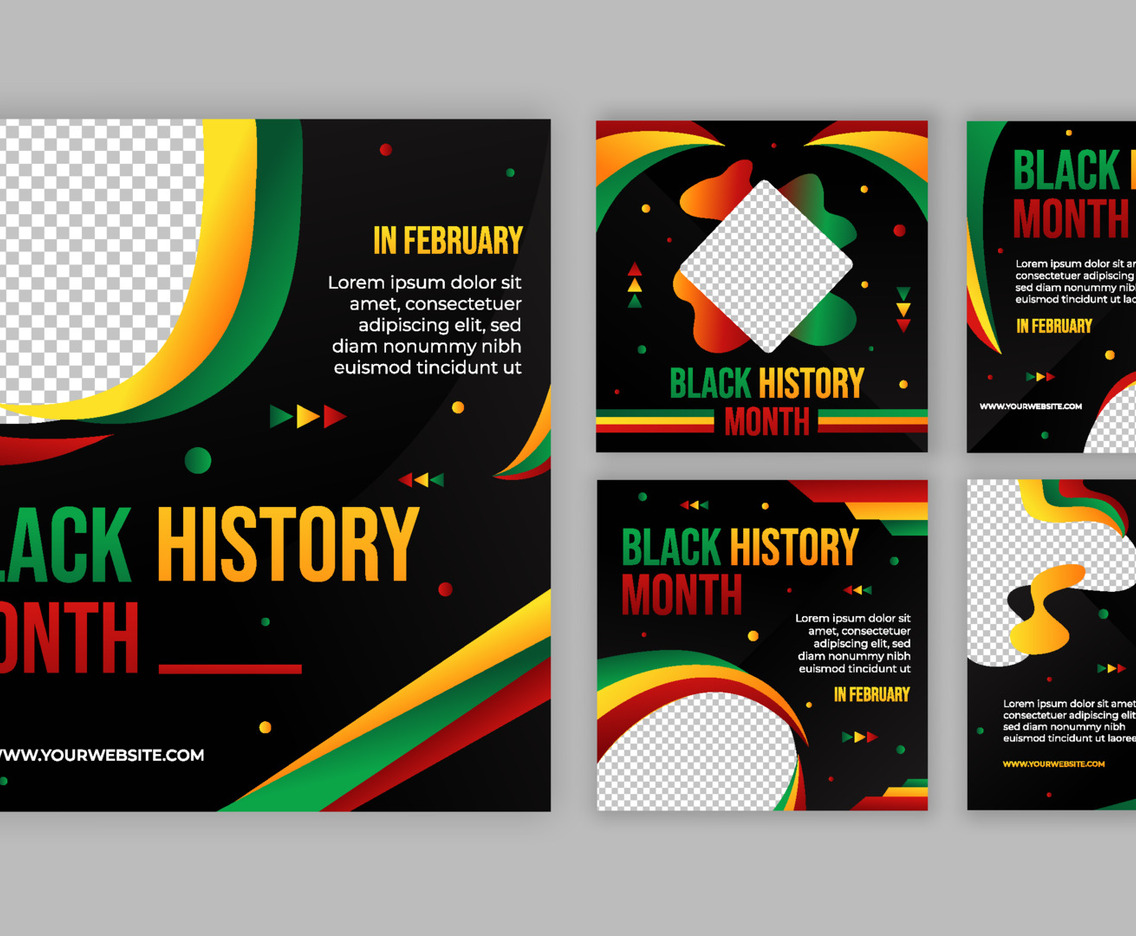 Set of Social Media Template for Black History Month