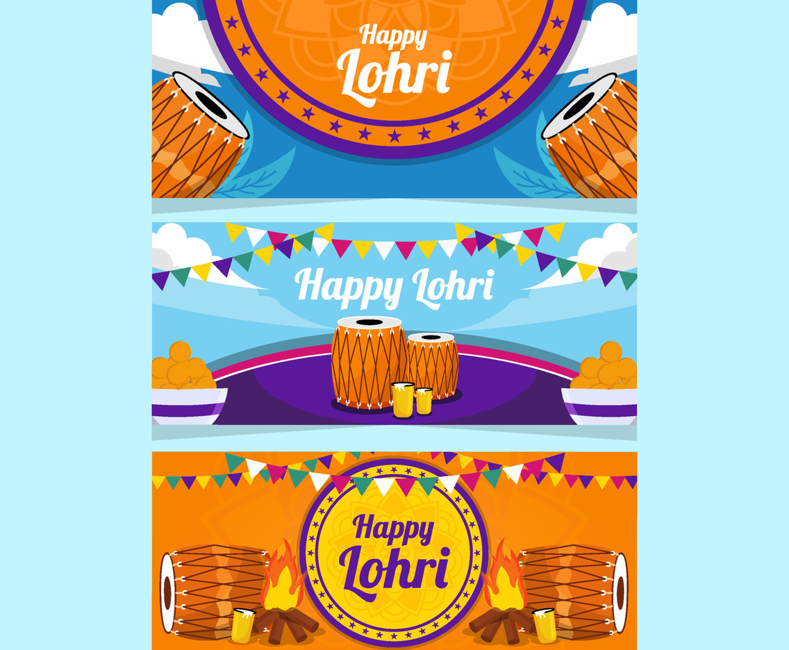 Happy Lohri Banner Template