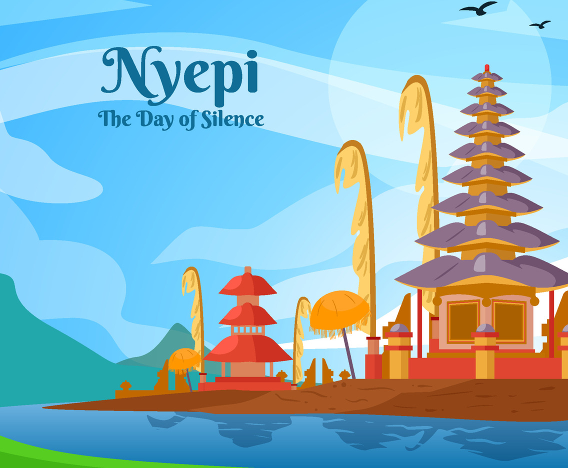 Nyepi Concept with Temple