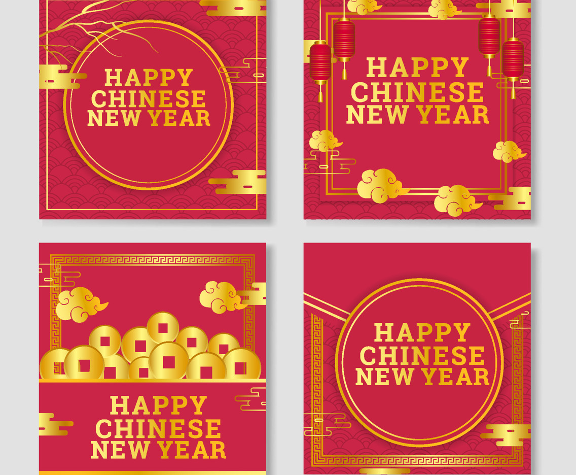 Gong Xi Fa Cai Social Media Post Set