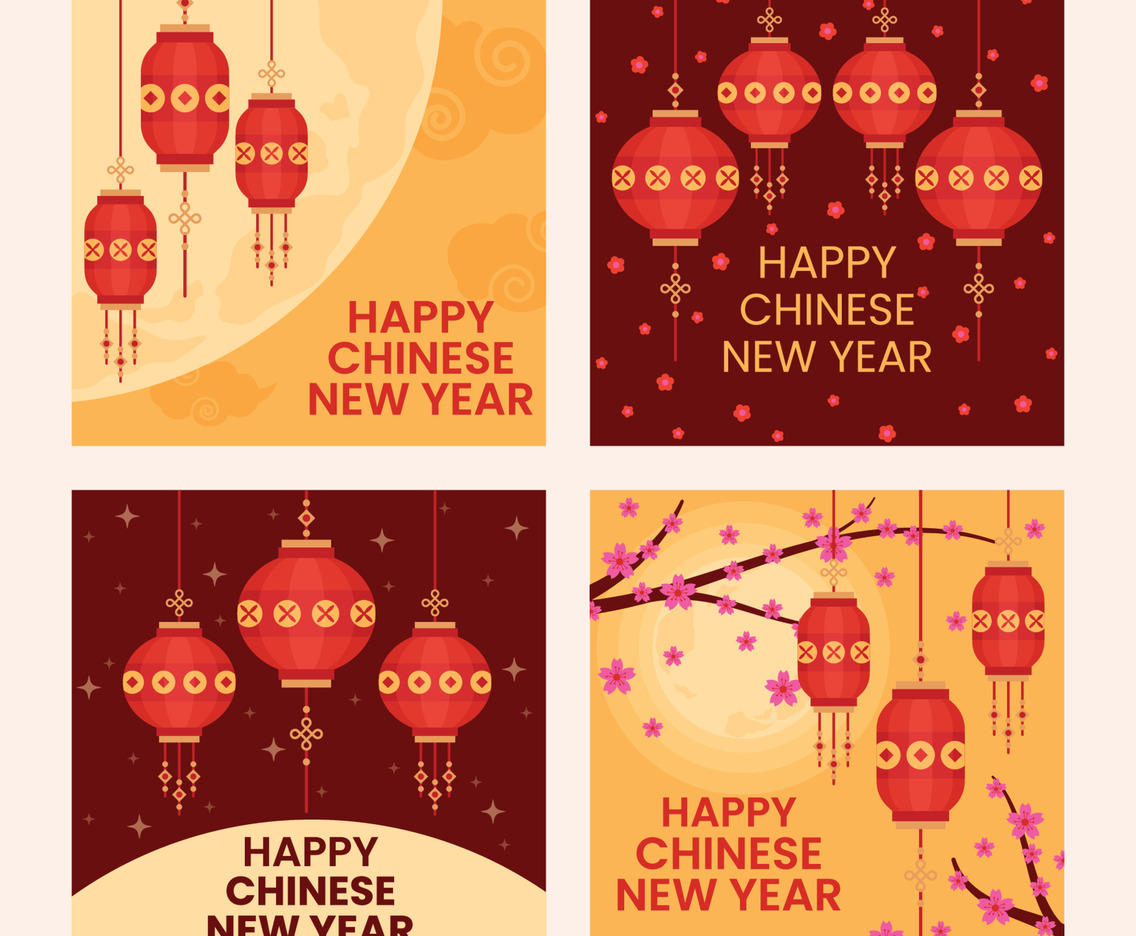 Chinese Lantern Social Media Post Template