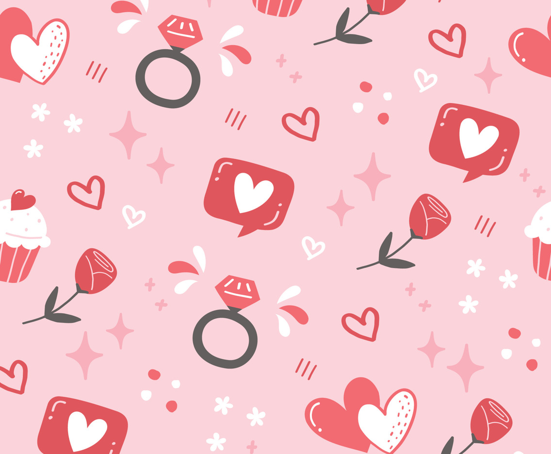 Cute Valentine Seamless Pattern