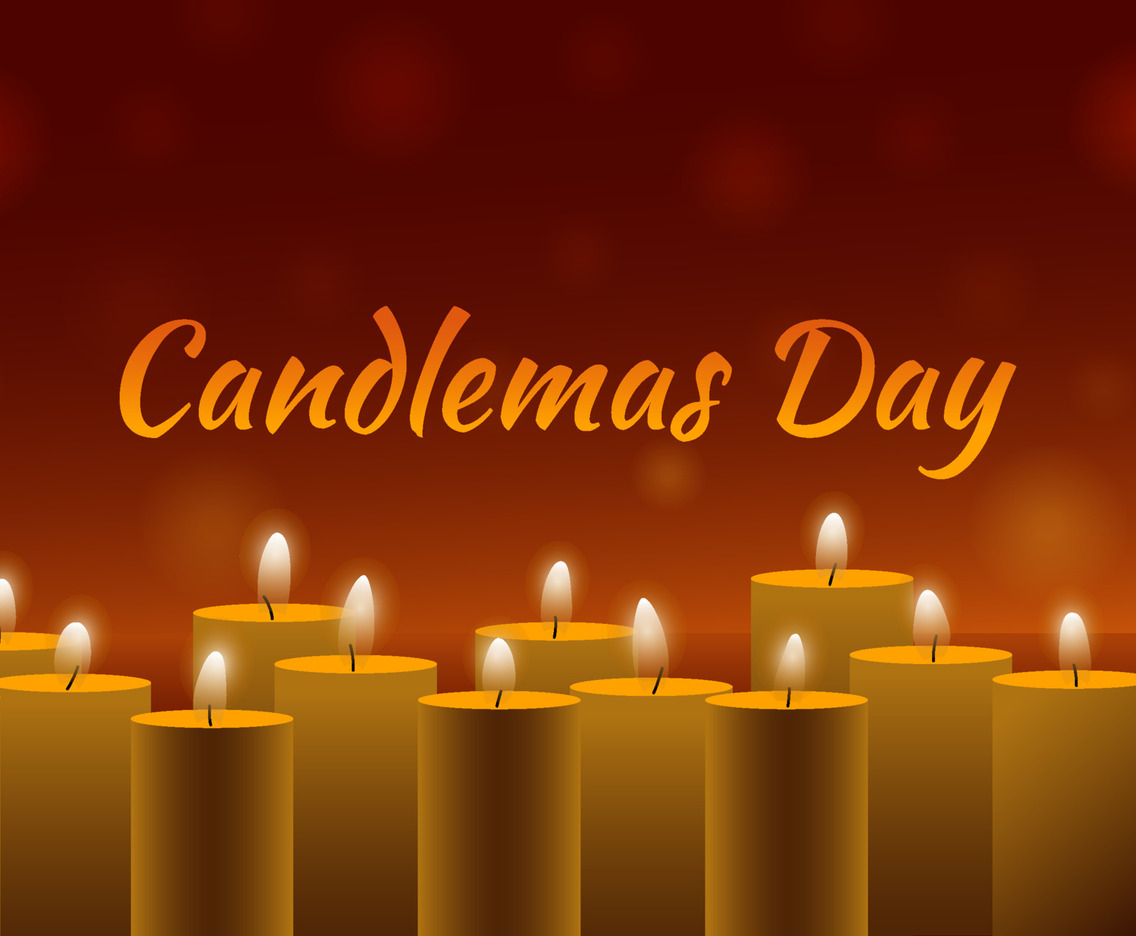 Candlemas Day Background with Candle