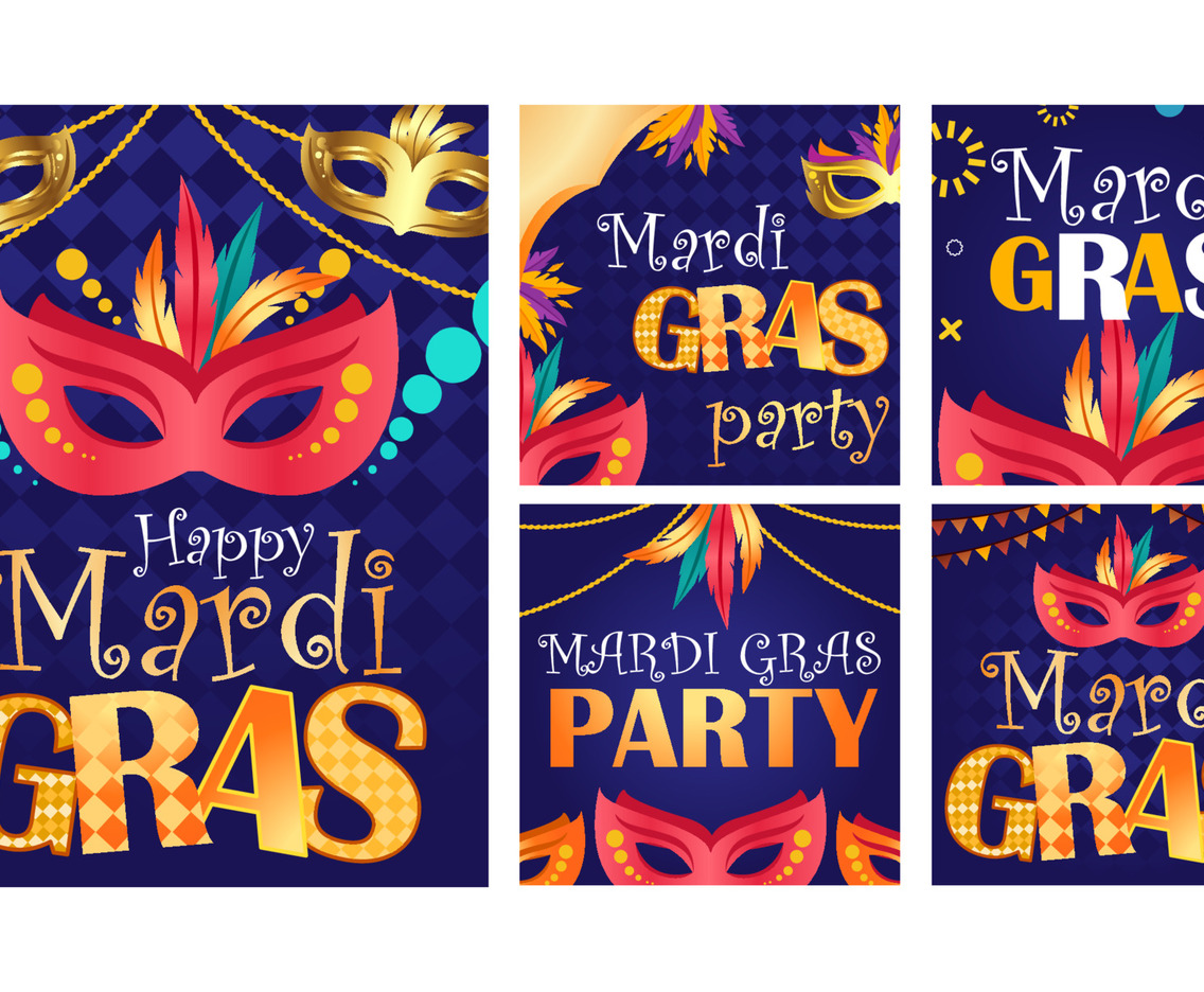 Mardi Gras with Mask Cards