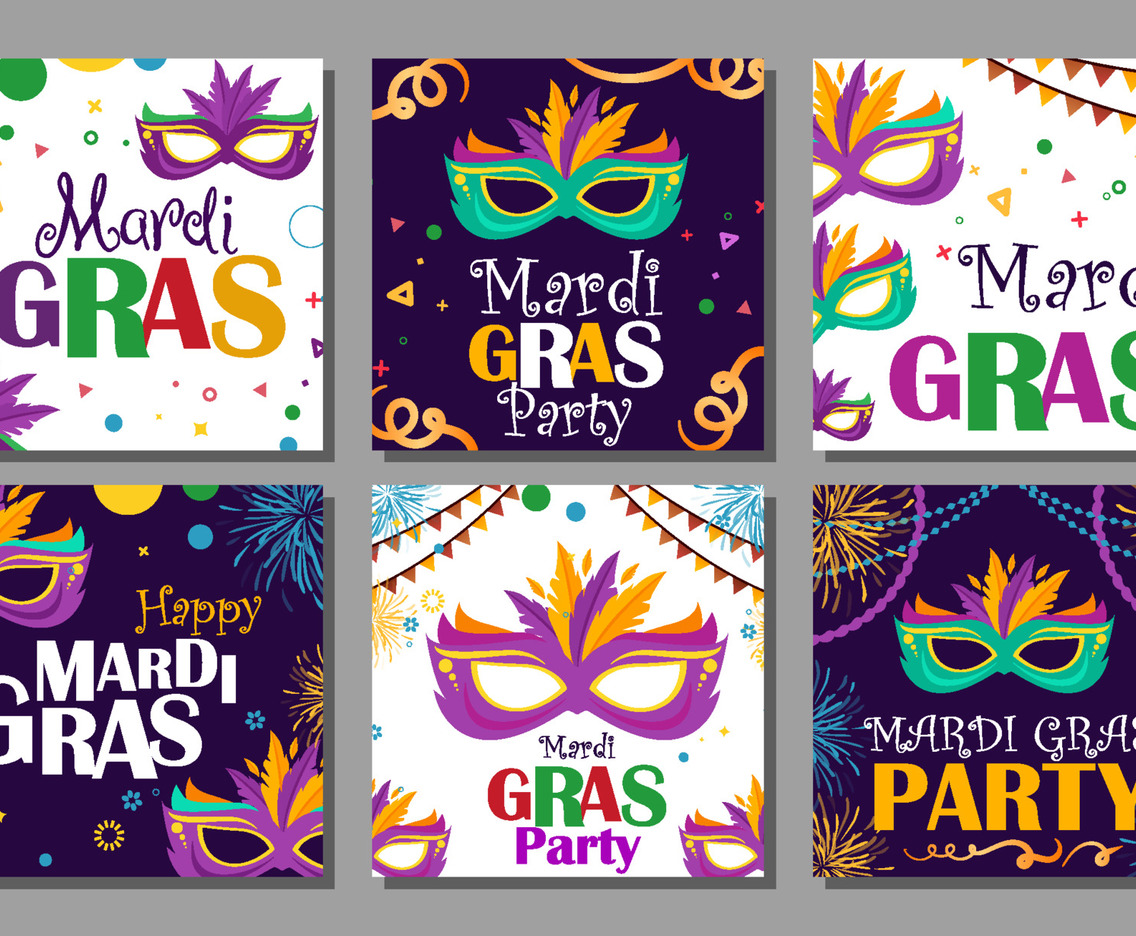 Mardi Gras with Mask Social Media Post
