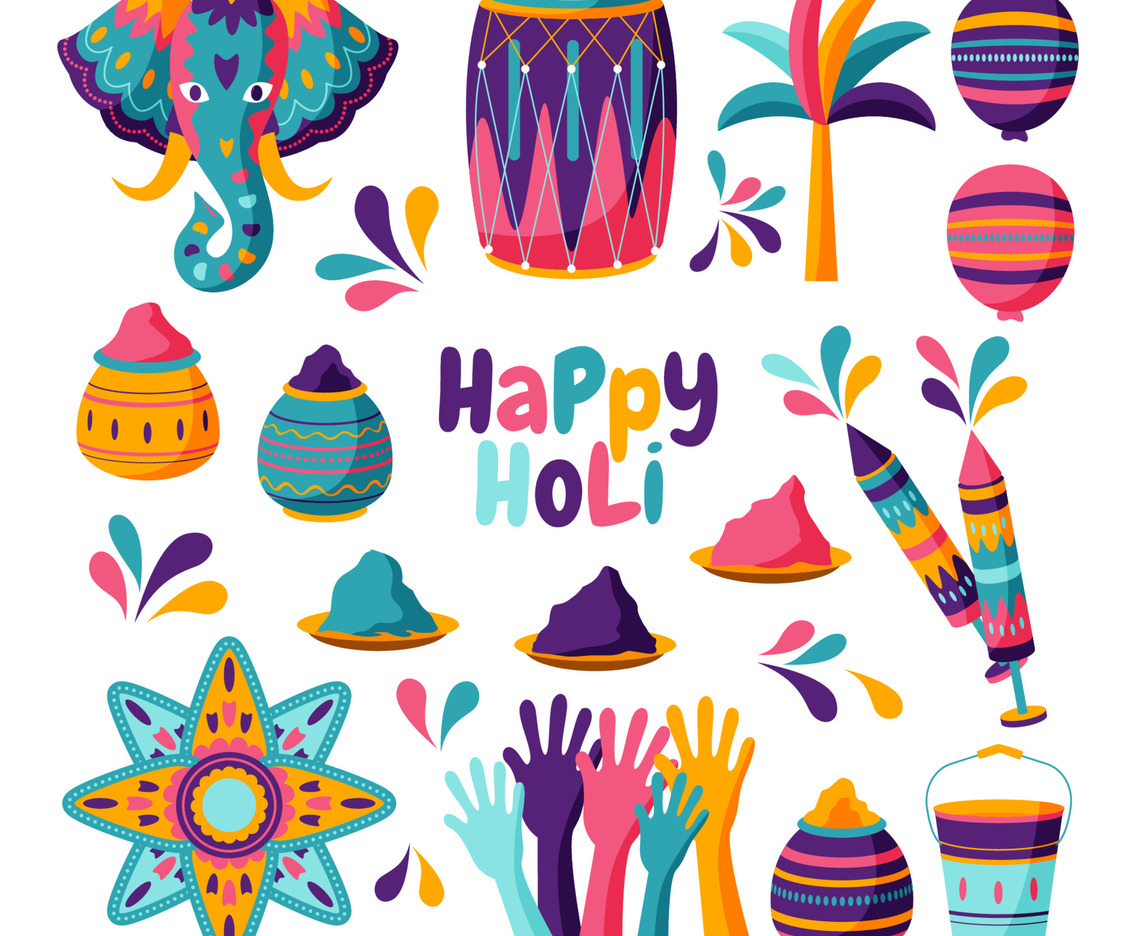 Happy Holi Icon Collection