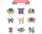 Mardi Gras Icons Set