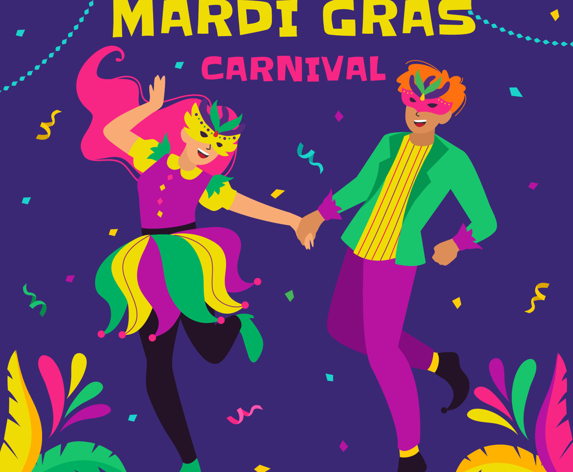 Couple Celebrating Mardi Gras Festival