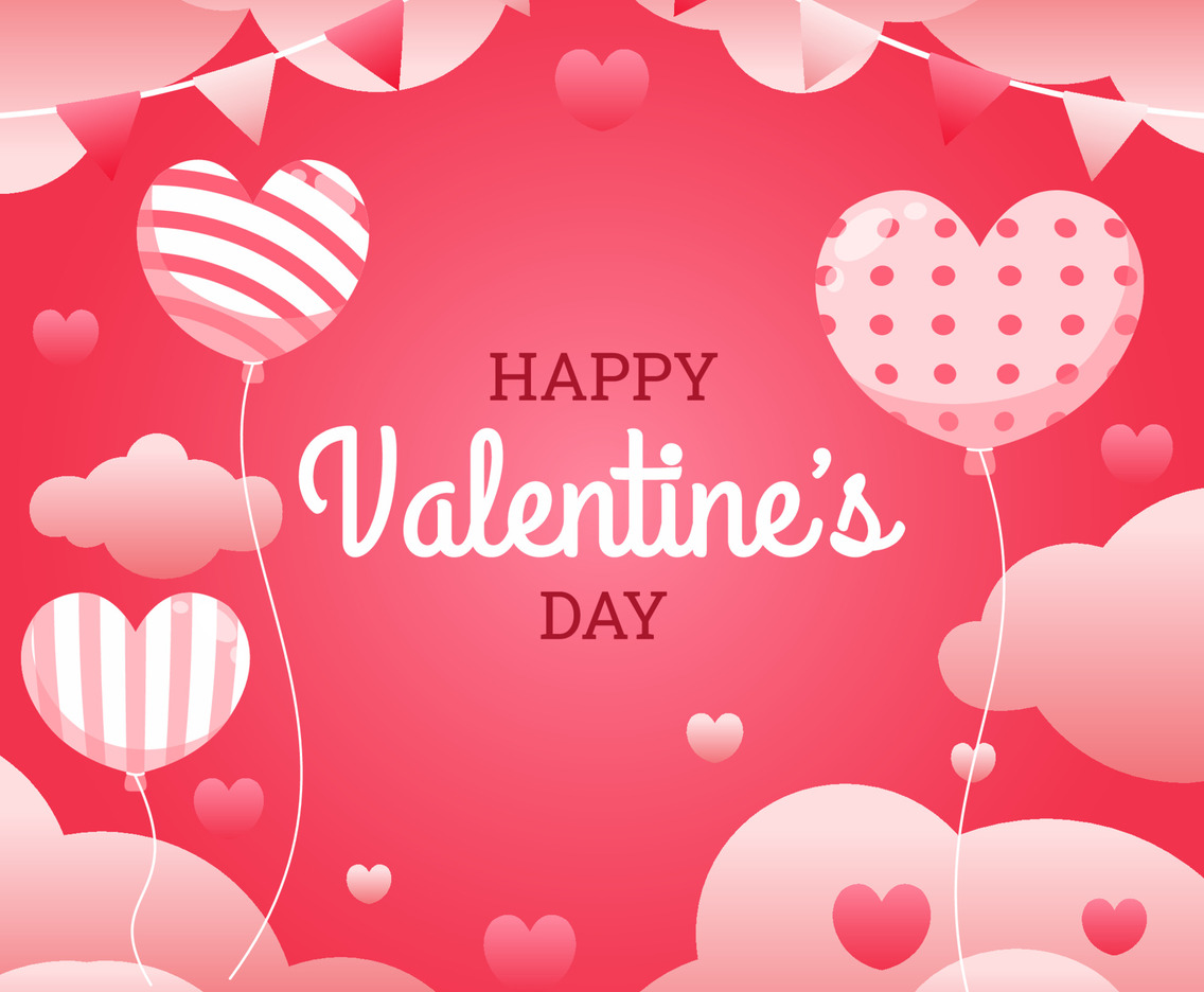 Pink Heart Decoration on Valentines Day