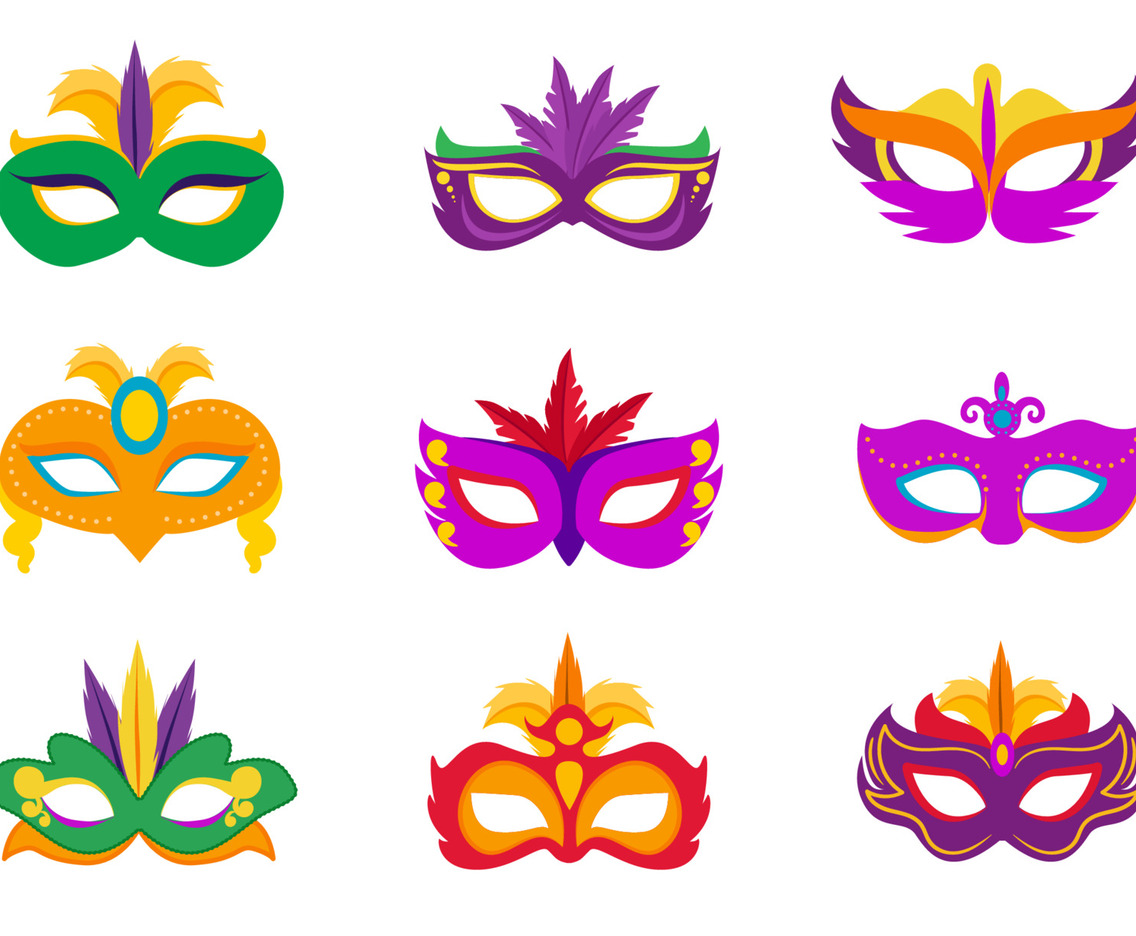 Mardi Gras Mask Icon Set