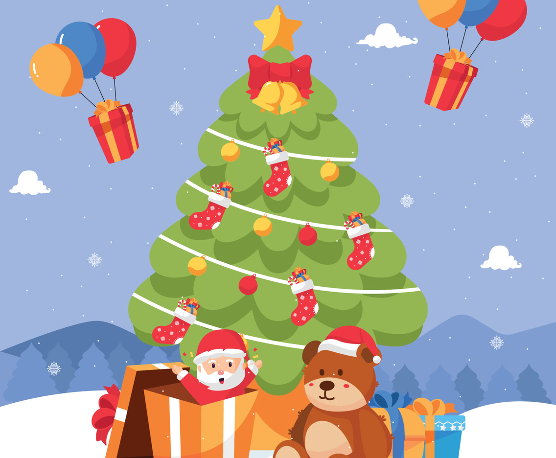 Cute Christmas Gift Before the Christmas Tree