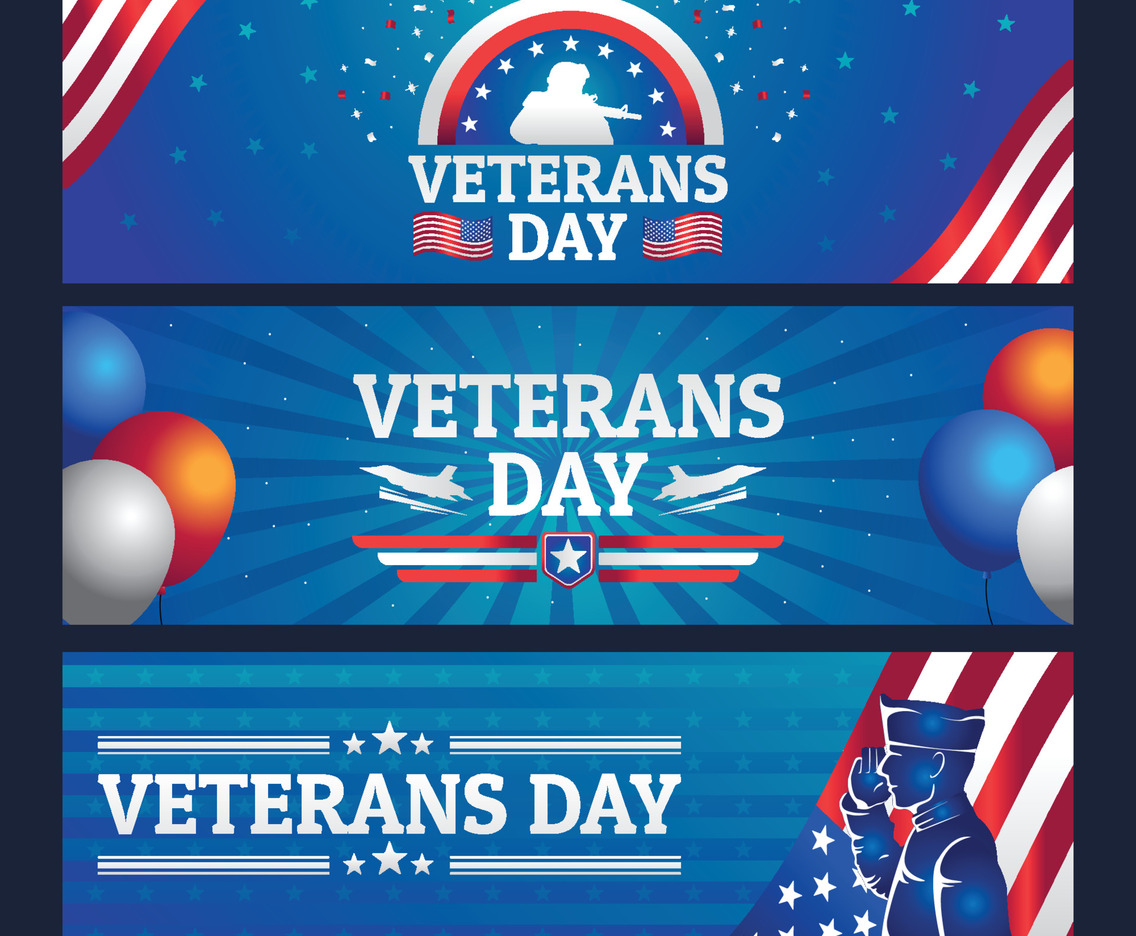 Veterans Day Banner Set