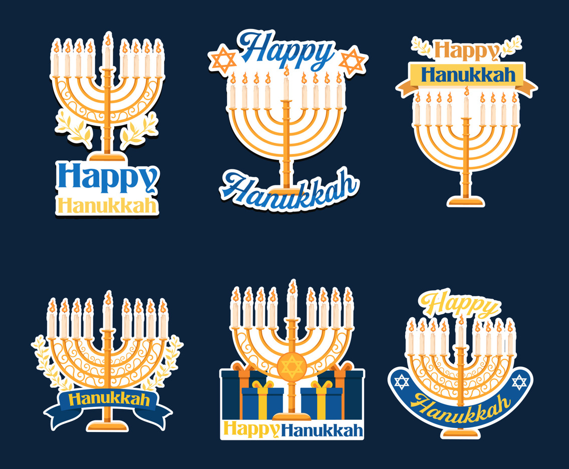 Hanukkah Menorah Sticker Set