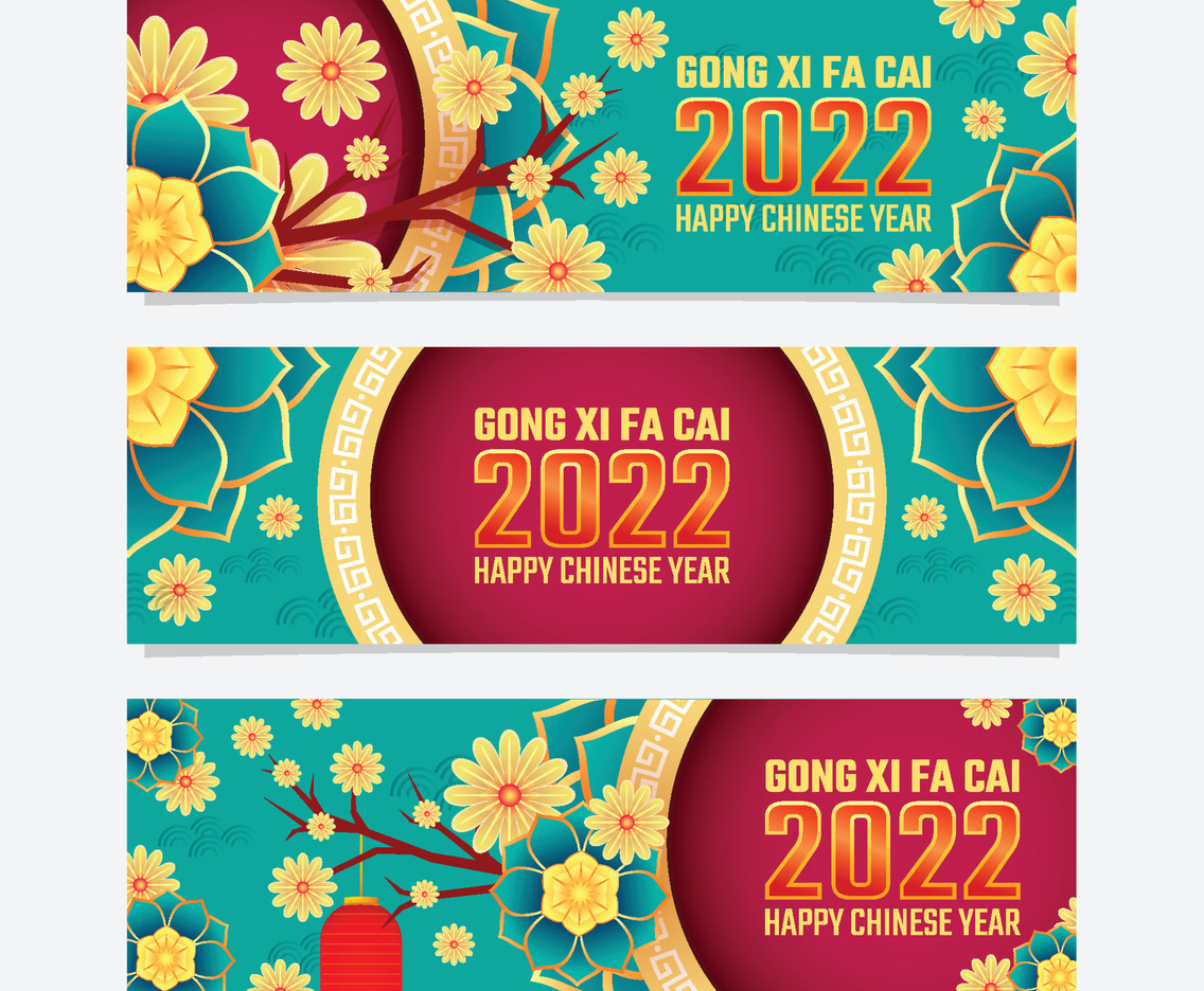 Happy Chinese New Year 2022 Gong Xi Fa Cai Banner