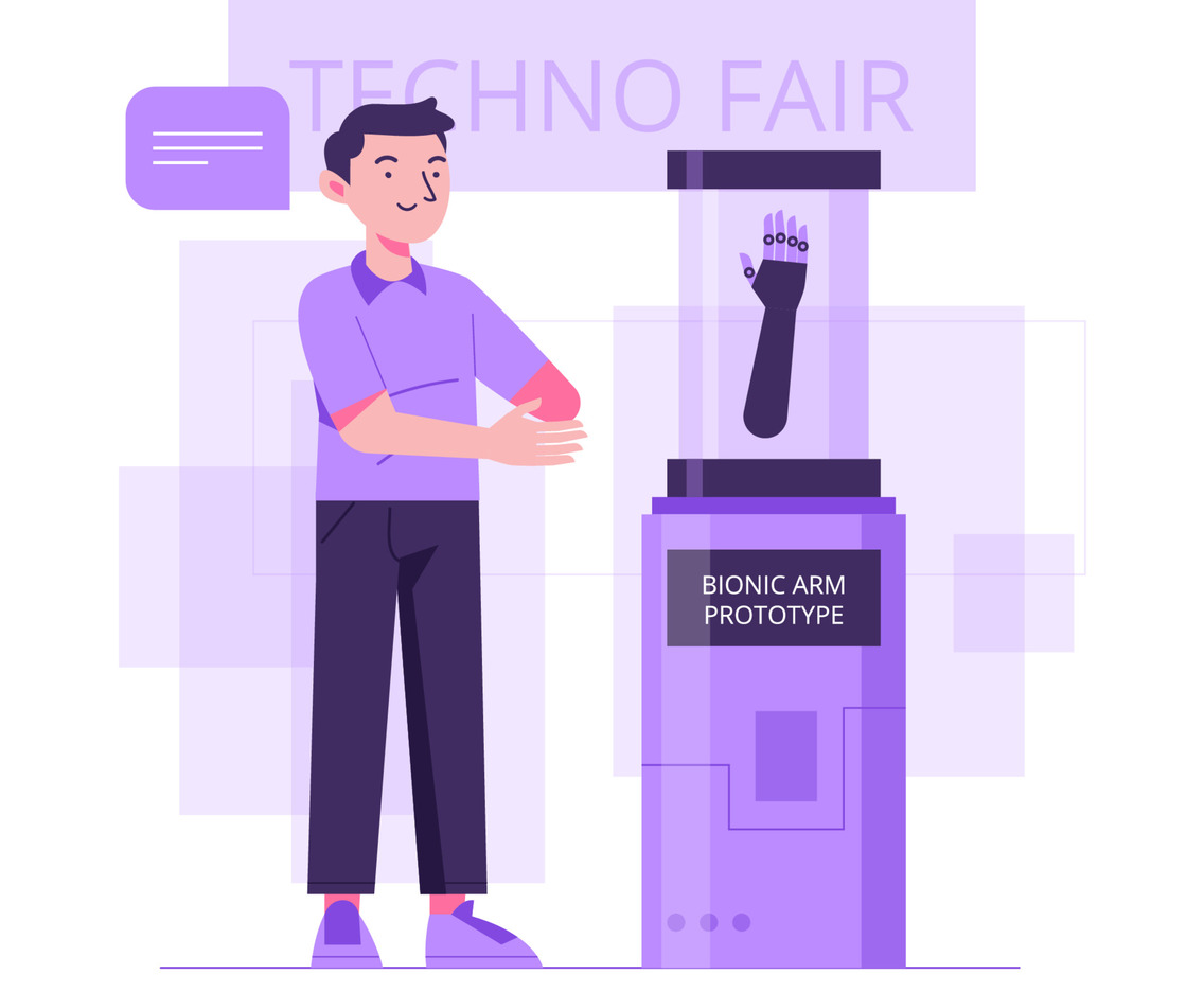 A Man Seeing Bionic Arm Prototype