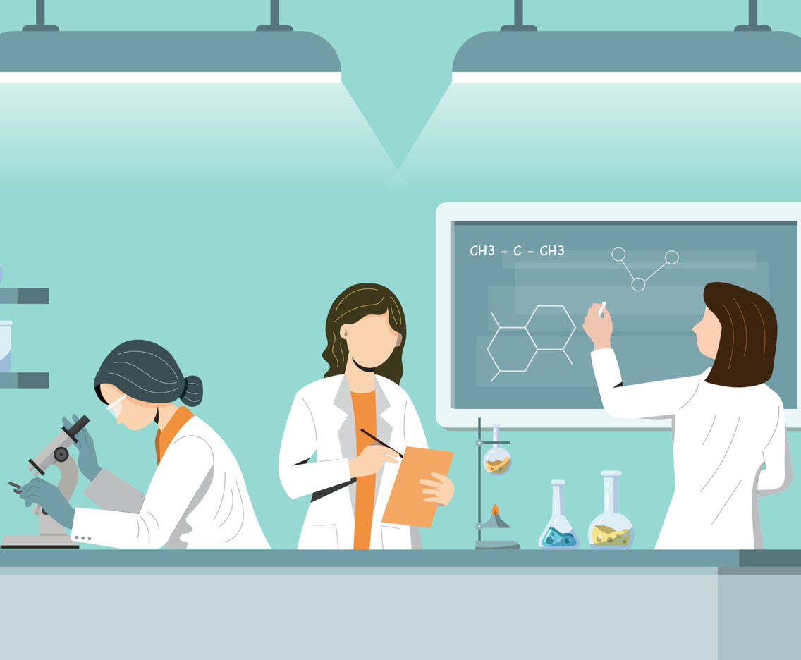 Busy Women Scientist at Lab