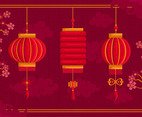 Happy Chinese New Year Lanterns Background