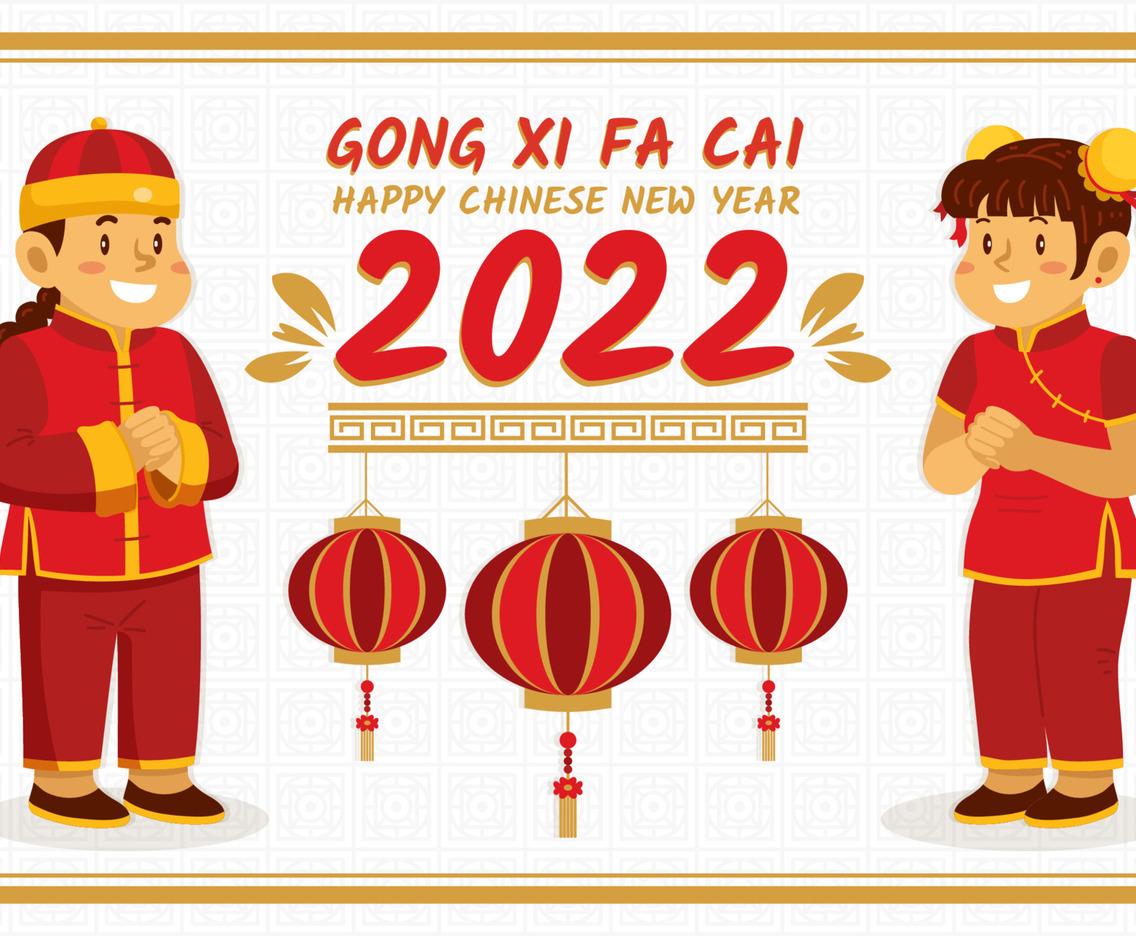 Couples Greeting Chinese New Year Gong Xi Fa Cai