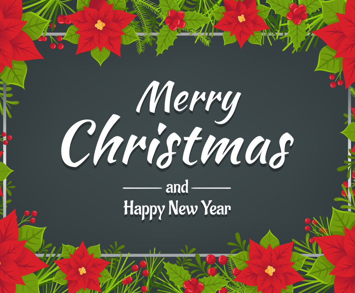 Merry Christmas Floral Background