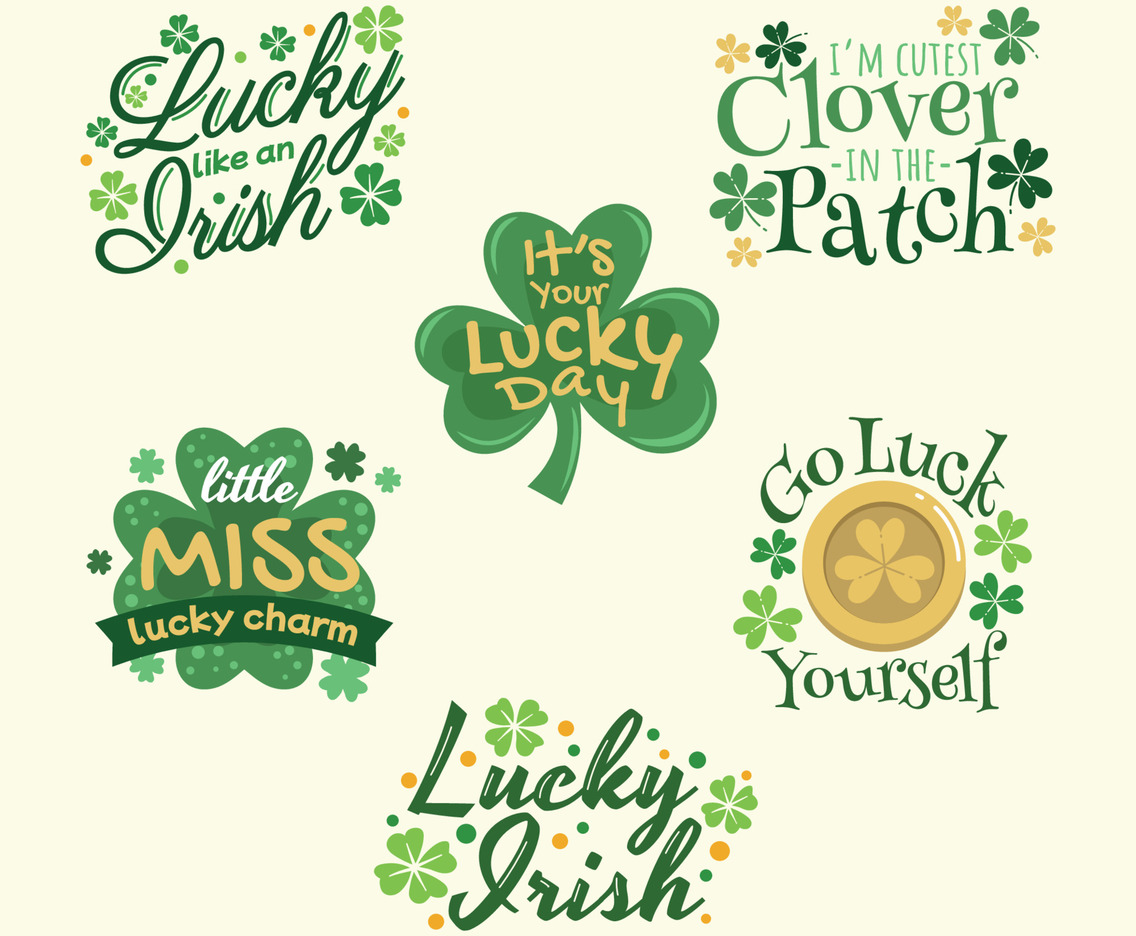 St Patricks Day Lettering Phrase Sticker