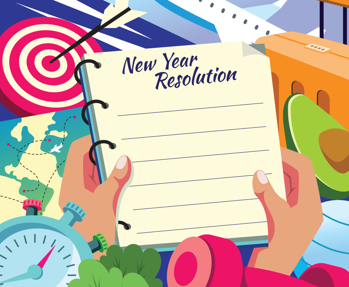 New Years Resolutions Note Background