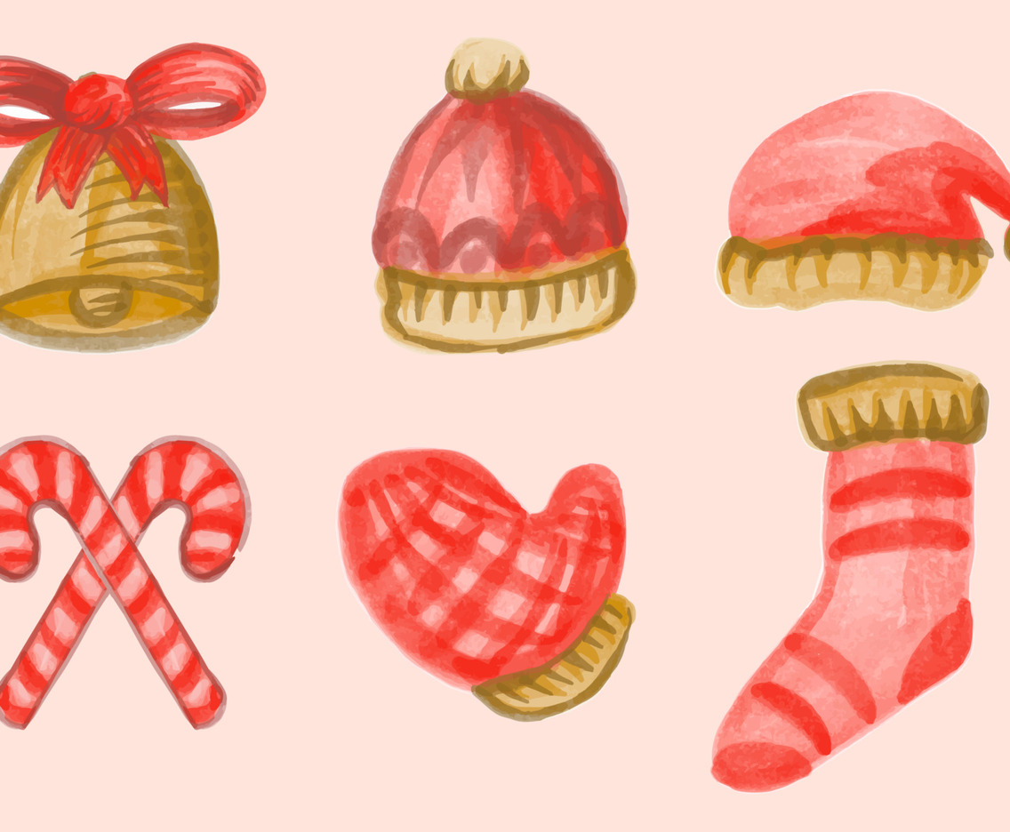 Water Color Christmas Item Set