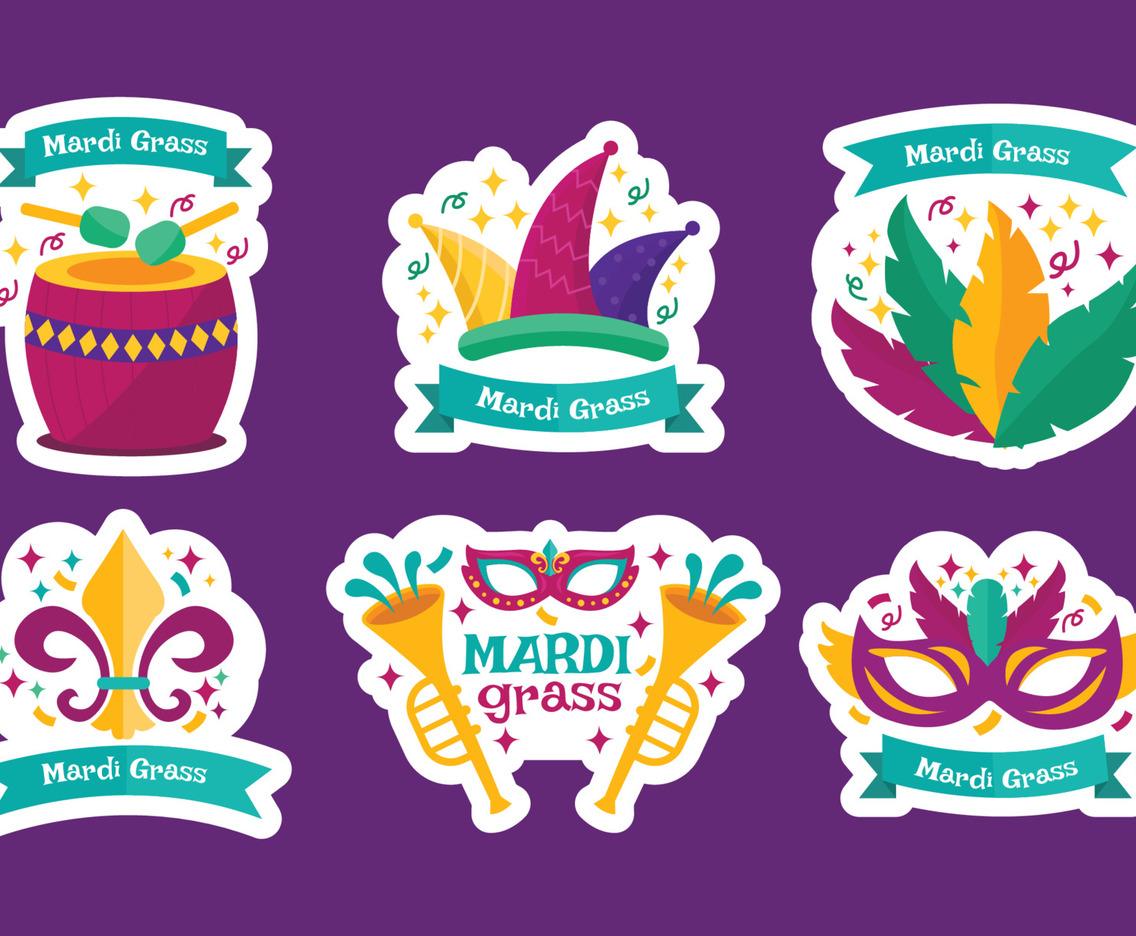 Mardi Gras Carnival Stickers