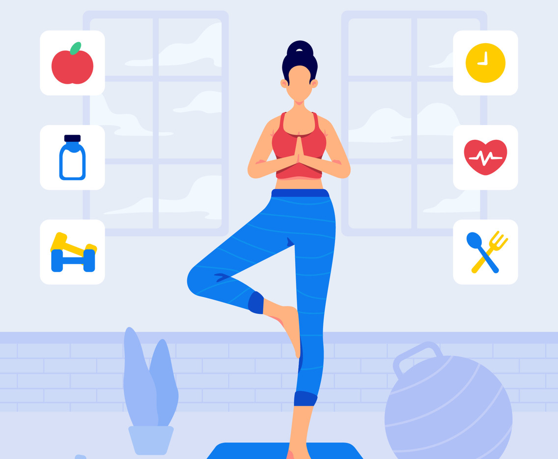 Woman Practice Yoga for New Year Resolution
