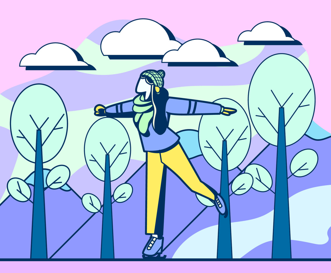 Woman Playing Ice Skating
