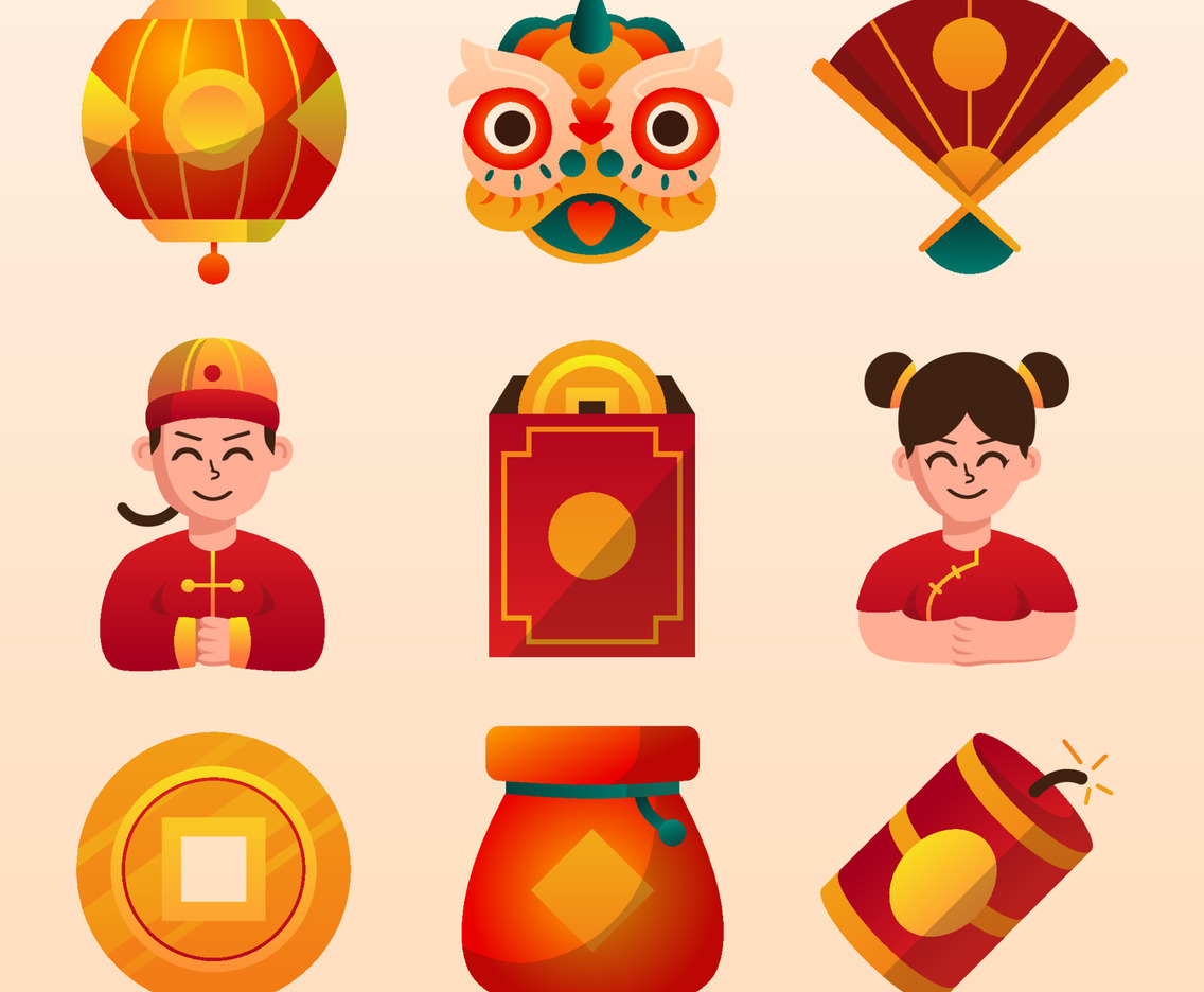 Gong Xi Fa Cai Icon Set