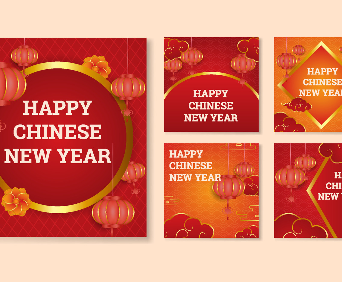 Chinese New Year Social Media Post Set