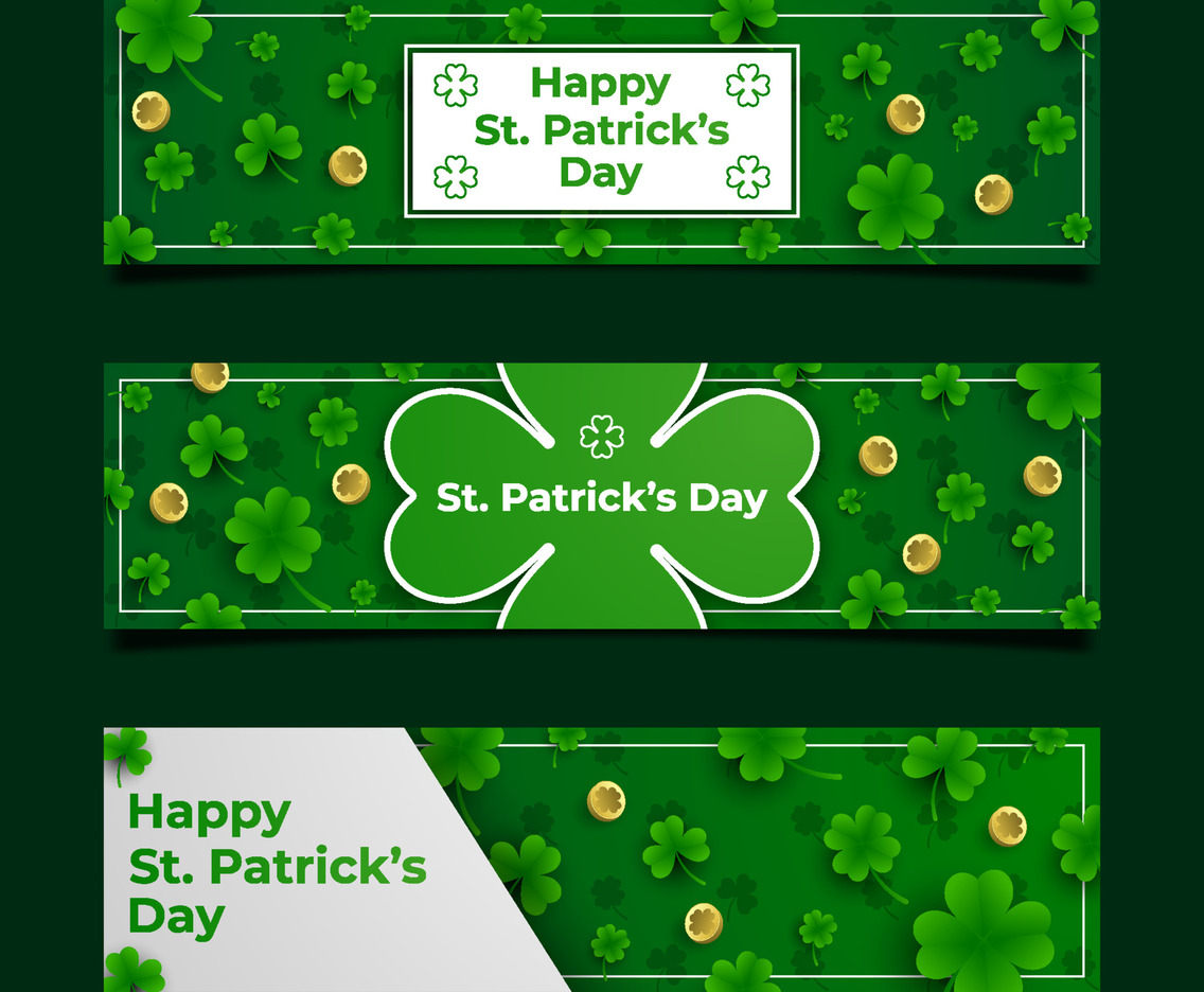 Happy Saint Patrick's Day Banner Set